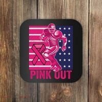 Pink Out Tackle Football Breast Cancer Awareness Coaster thumb 0