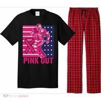 Pink Out Tackle Football Breast Cancer Awareness Pajama Set thumb 0