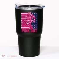 Pink Out Tackle Football Breast Cancer Awareness Tumbler thumb 0