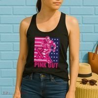 Pink Out Tackle Football Breast Cancer Awareness Women's Tank Top thumb 2