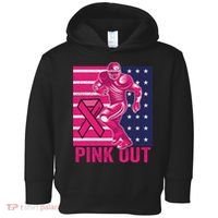 Pink Out Tackle Football Breast Cancer Awareness Toddler Hoodie thumb 0