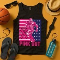 Pink Out Tackle Football Breast Cancer Awareness Tank Top thumb 4