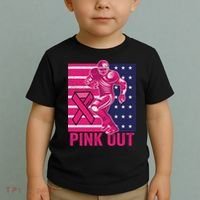 Pink Out Tackle Football Breast Cancer Awareness Toddler T-Shirt thumb 2