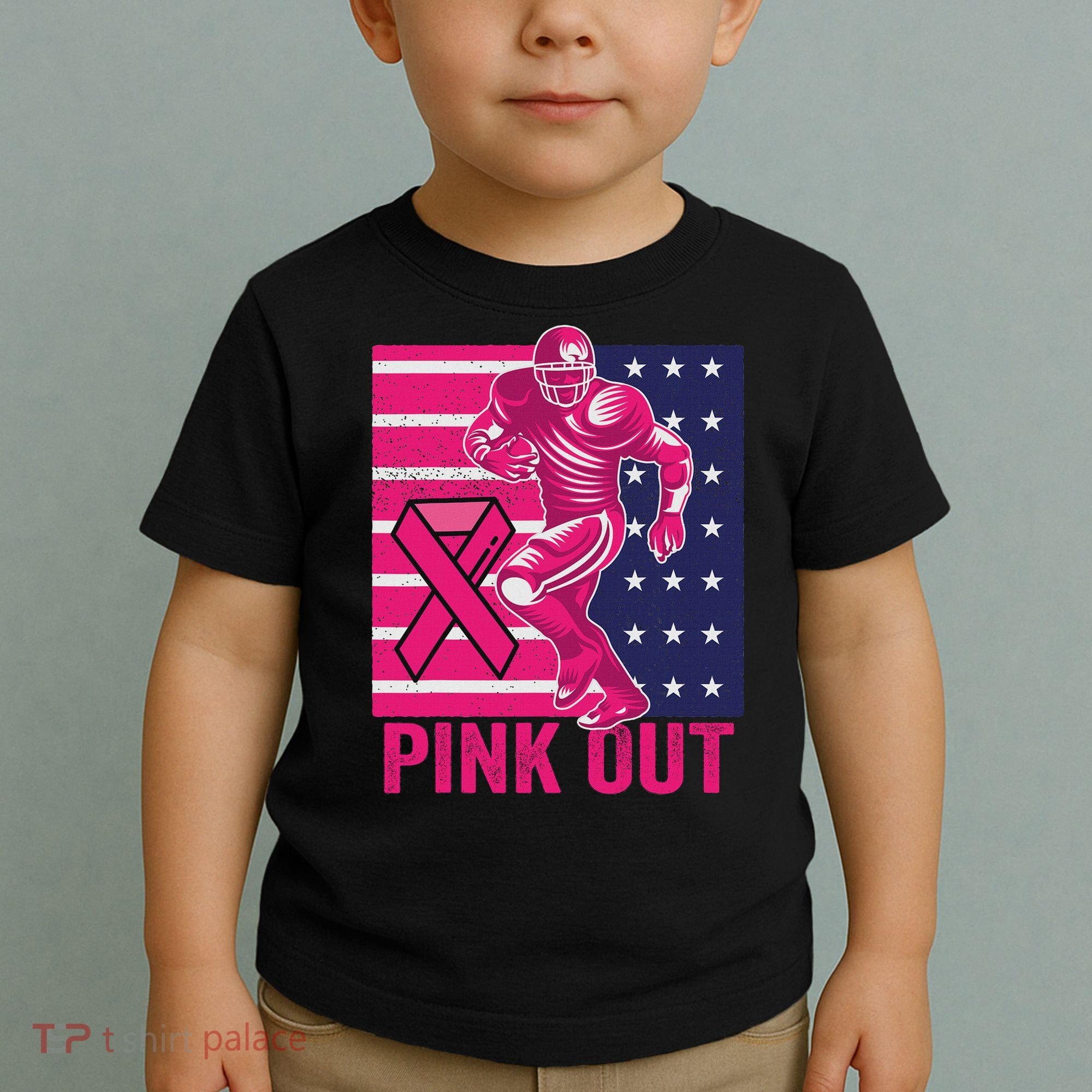 Pink Out Tackle Football Breast Cancer Awareness Toddler T-Shirt