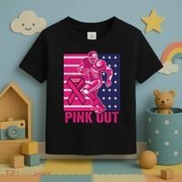 Pink Out Tackle Football Breast Cancer Awareness Toddler T-Shirt thumb 3