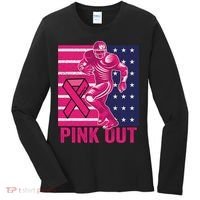 Pink Out Tackle Football Breast Cancer Awareness Women's Long Sleeve Shirt thumb 0