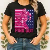 Pink Out Tackle Football Breast Cancer Awareness Women's T-Shirt thumb 2