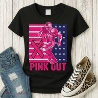 Pink Out Tackle Football Breast Cancer Awareness Women's T-Shirt thumb 3