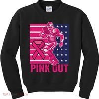 Pink Out Tackle Football Breast Cancer Awareness Kids Sweatshirt thumb 0