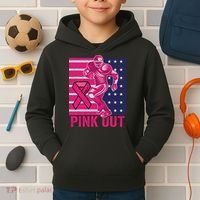 Pink Out Tackle Football Breast Cancer Awareness Kids Hoodie thumb 2
