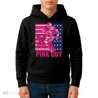 Pink Out Tackle Football Breast Cancer Awareness Kids Hoodie thumb 4