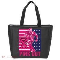 Pink Out Tackle Football Breast Cancer Awareness Tote Bag thumb 0