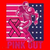 Pink Out Tackle Football Breast Cancer Awareness Santa Hat thumb 1