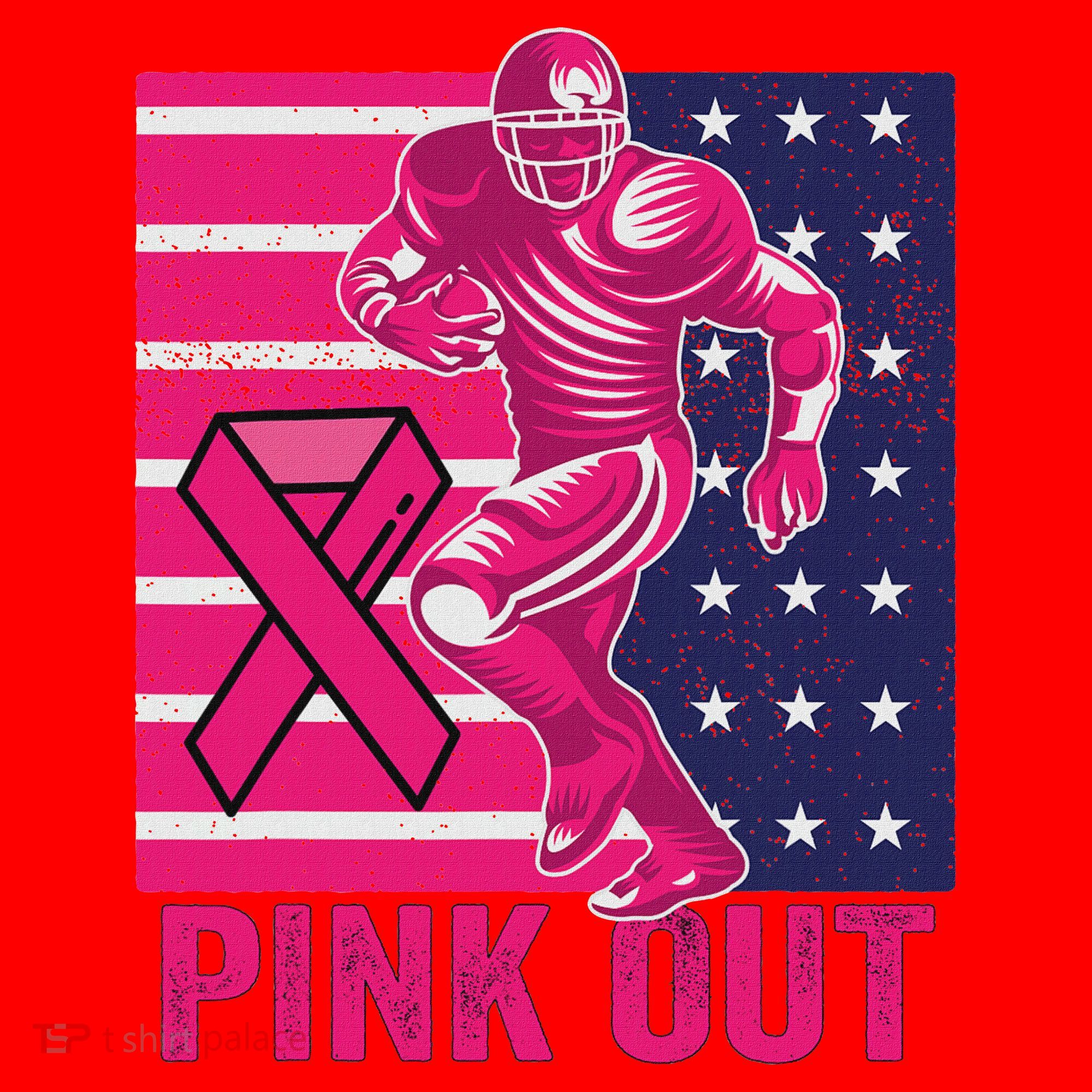 Pink Out Tackle Football Breast Cancer Awareness Santa Hat