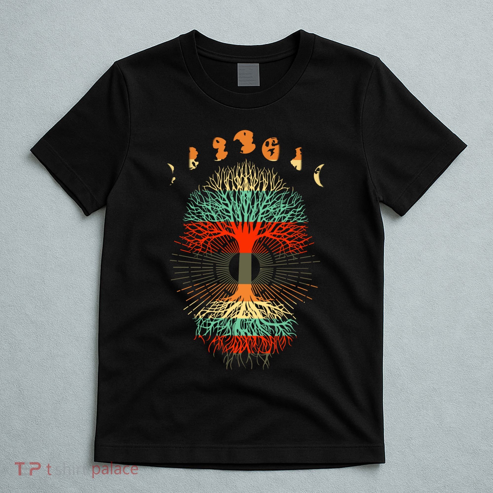 Phases Of The Moon Nature Retro T-Shirt