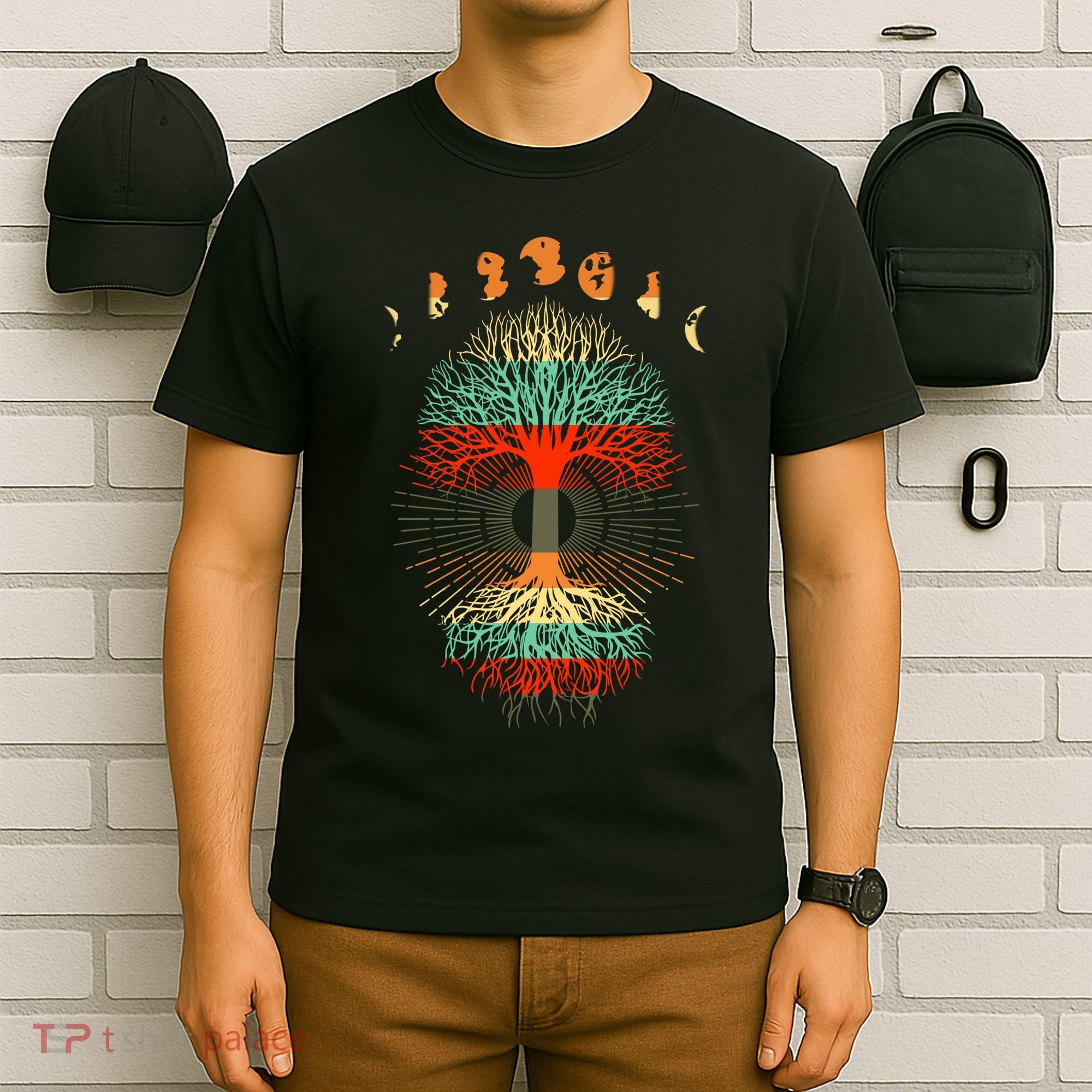Phases Of The Moon Nature Retro T-Shirt