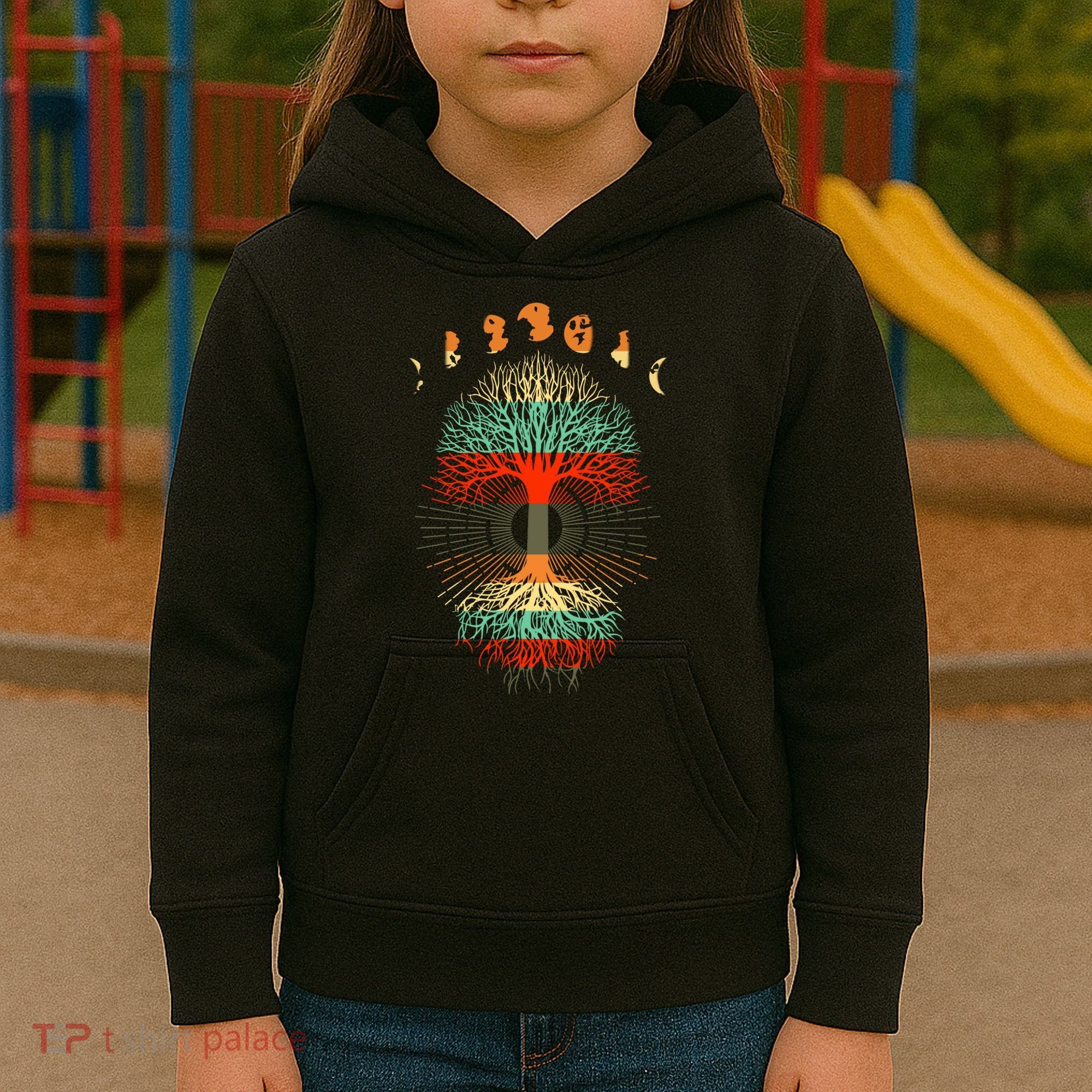 Phases Of The Moon Nature Retro Kids Hoodie