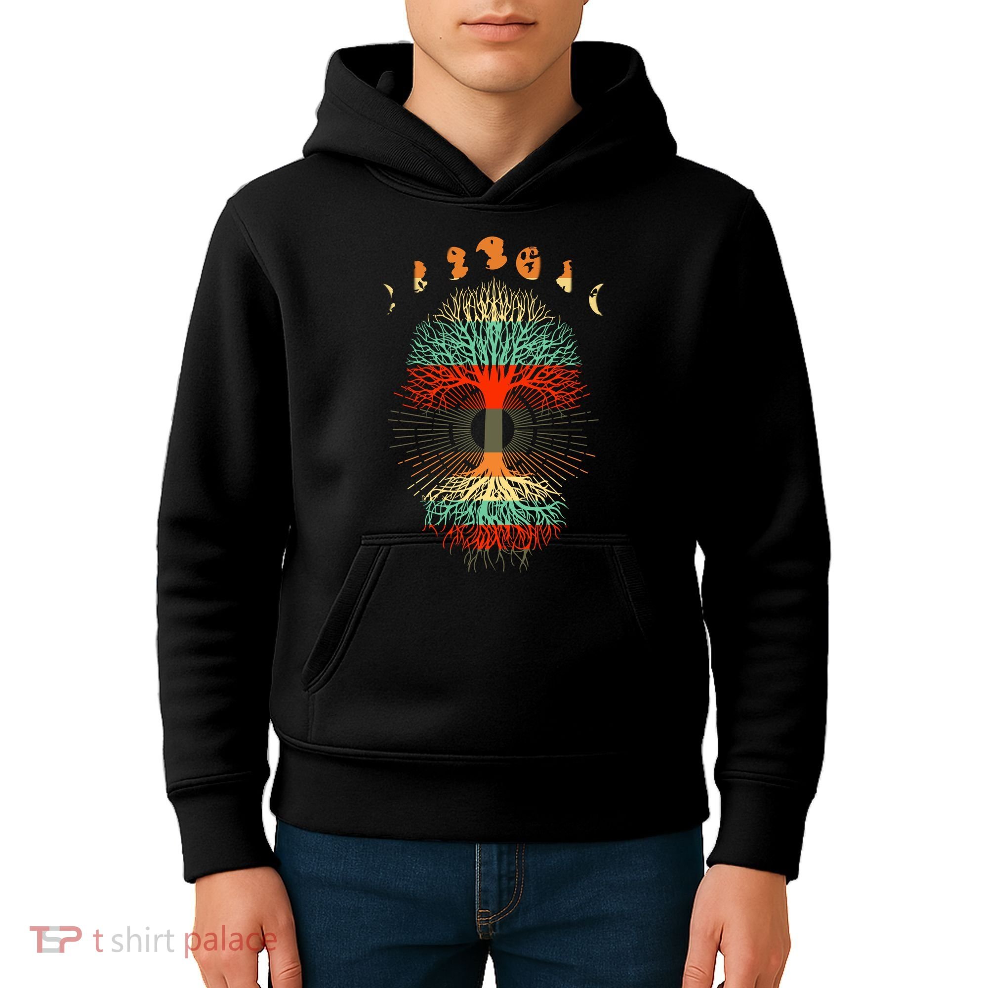 Phases Of The Moon Nature Retro Kids Hoodie