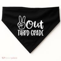 Peace Out Third Grade Last Day of School 3rd Grade USA-Made Doggie Bandana thumb 0