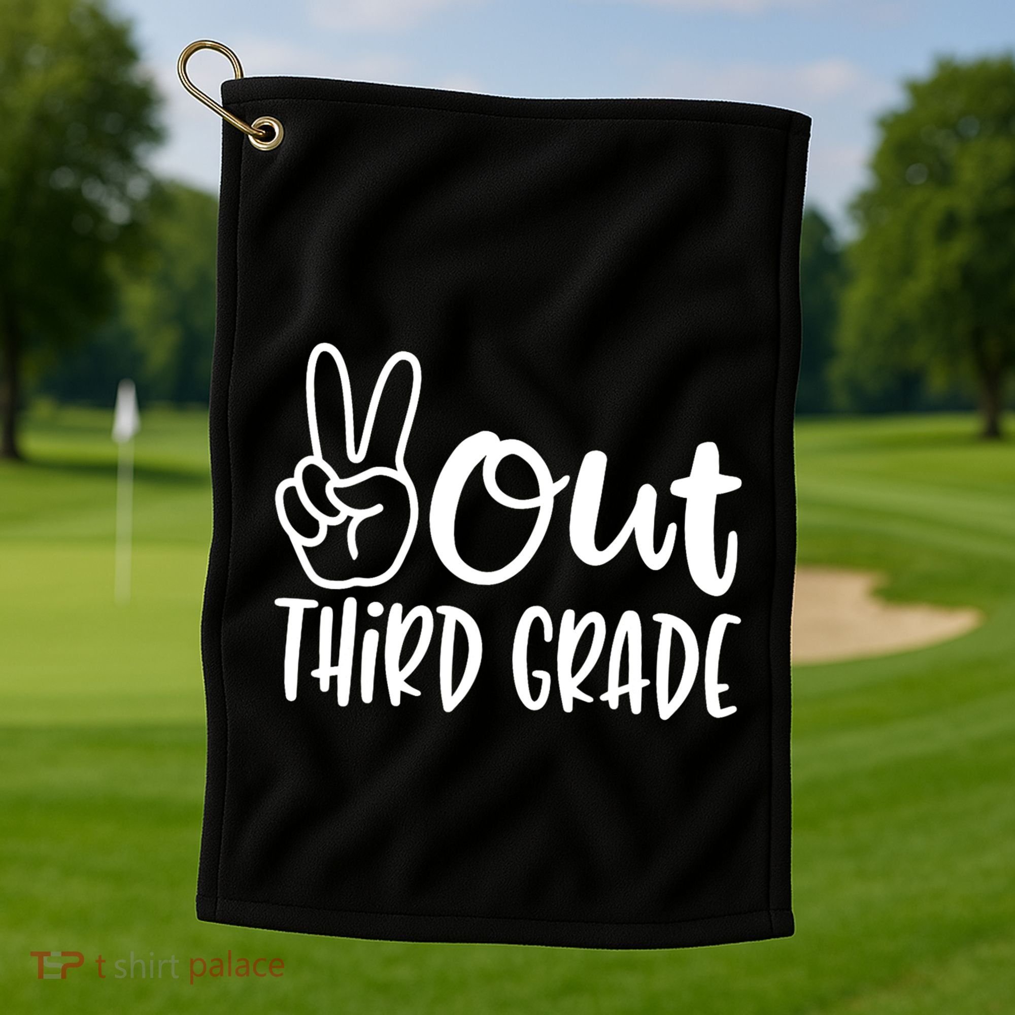 Peace Out Third Grade Last Day of School 3rd Grade Golf Towel