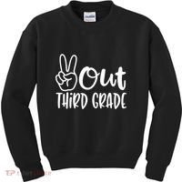 Peace Out Third Grade Last Day of School 3rd Grade Kids Sweatshirt thumb 0