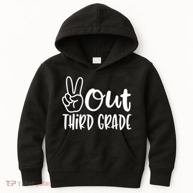 Peace Out Third Grade Last Day of School 3rd Grade Kids Hoodie