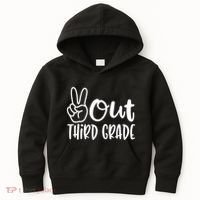 Peace Out Third Grade Last Day of School 3rd Grade Kids Hoodie thumb 0