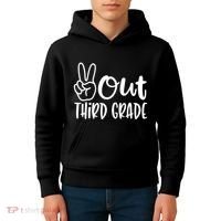 Peace Out Third Grade Last Day of School 3rd Grade Kids Hoodie thumb 4