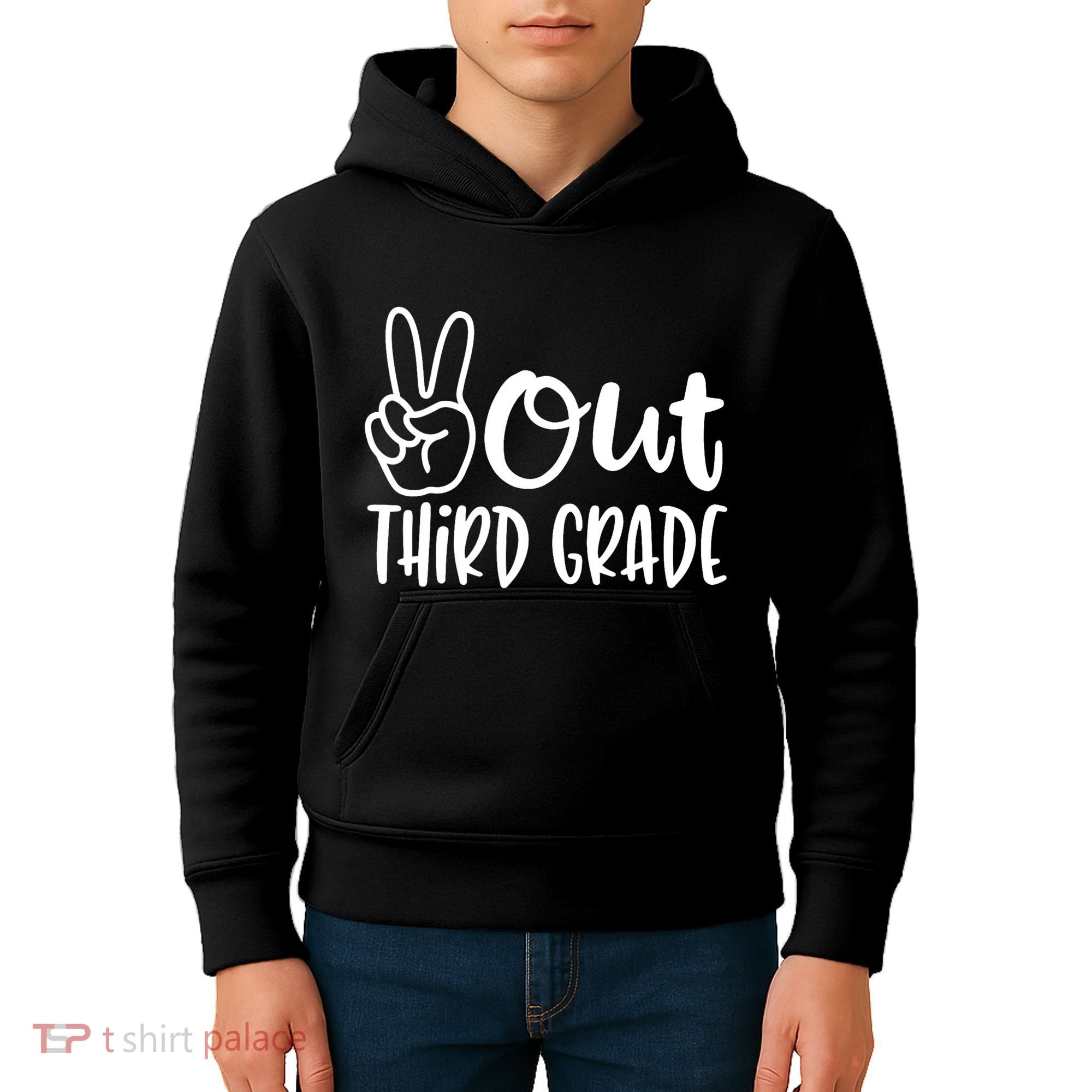 Peace Out Third Grade Last Day of School 3rd Grade Kids Hoodie
