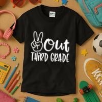 Peace Out Third Grade Last Day of School 3rd Grade Kids T-Shirt thumb 3