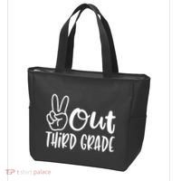 Peace Out Third Grade Last Day of School 3rd Grade Tote Bag thumb 3