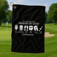 Put On The Full Armor Of God Golf Towel thumb 1