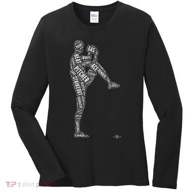 Pitcher On The Mound Baseball Lifestyle Women's Long Sleeve Shirt