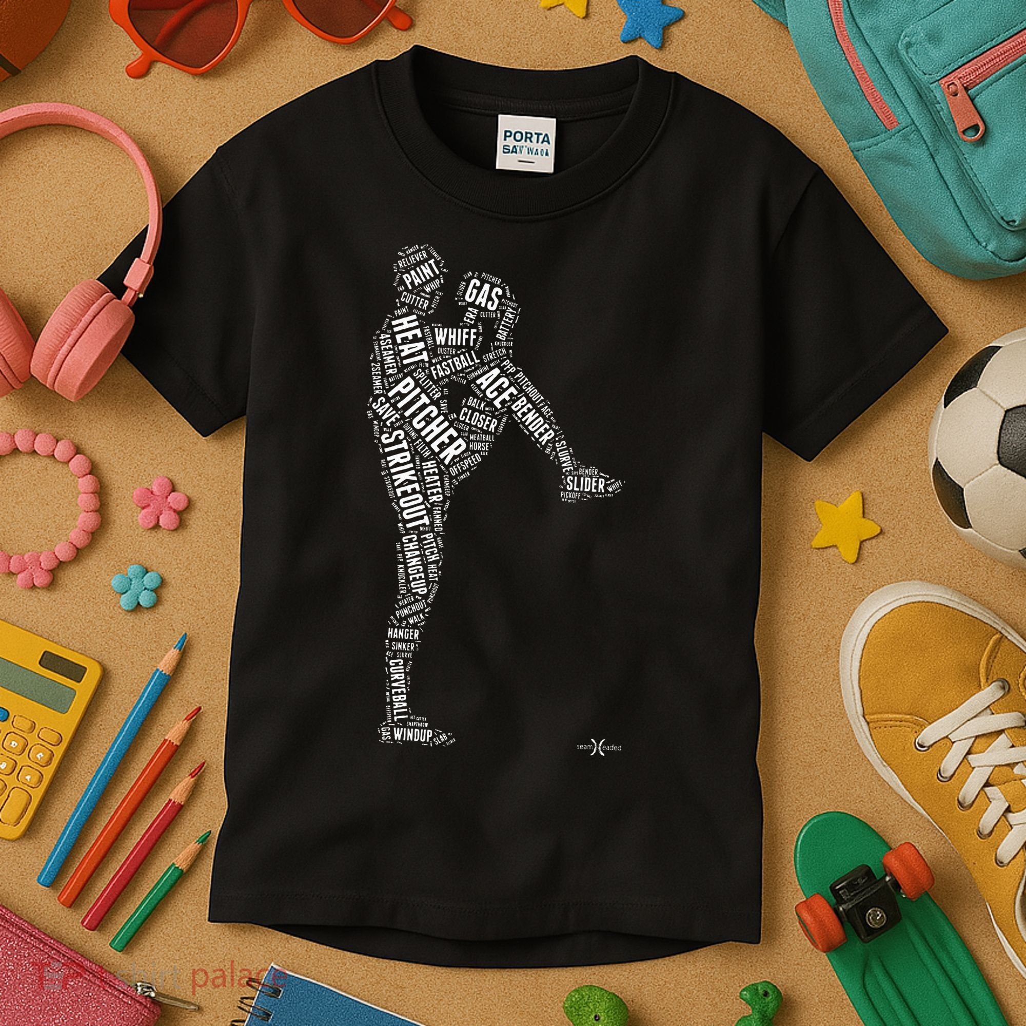 Pitcher On The Mound Baseball Lifestyle Kids T-Shirt