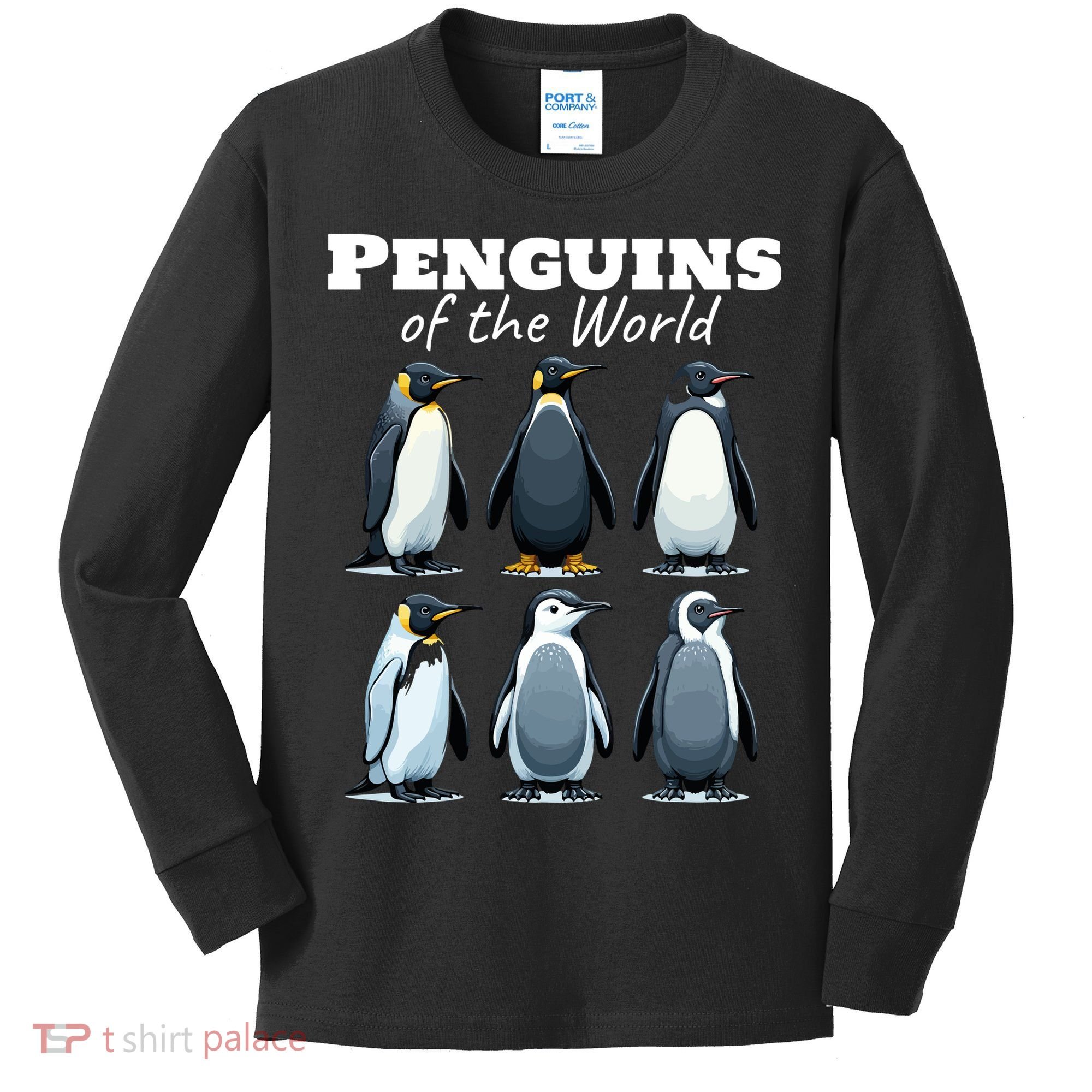Penguins Of The World Kids Long Sleeve Shirt