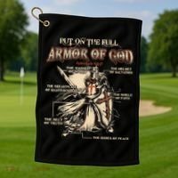 Put On The Full Armor Of God Jesus Golf Towel thumb 1