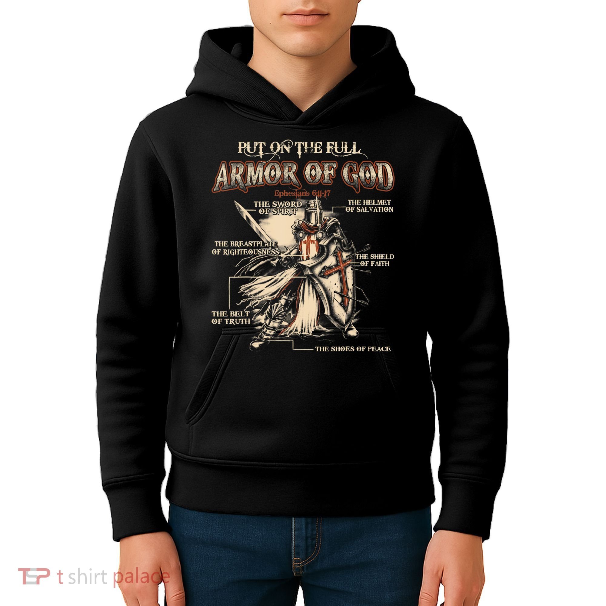 Put On The Full Armor Of God Jesus Kids Hoodie
