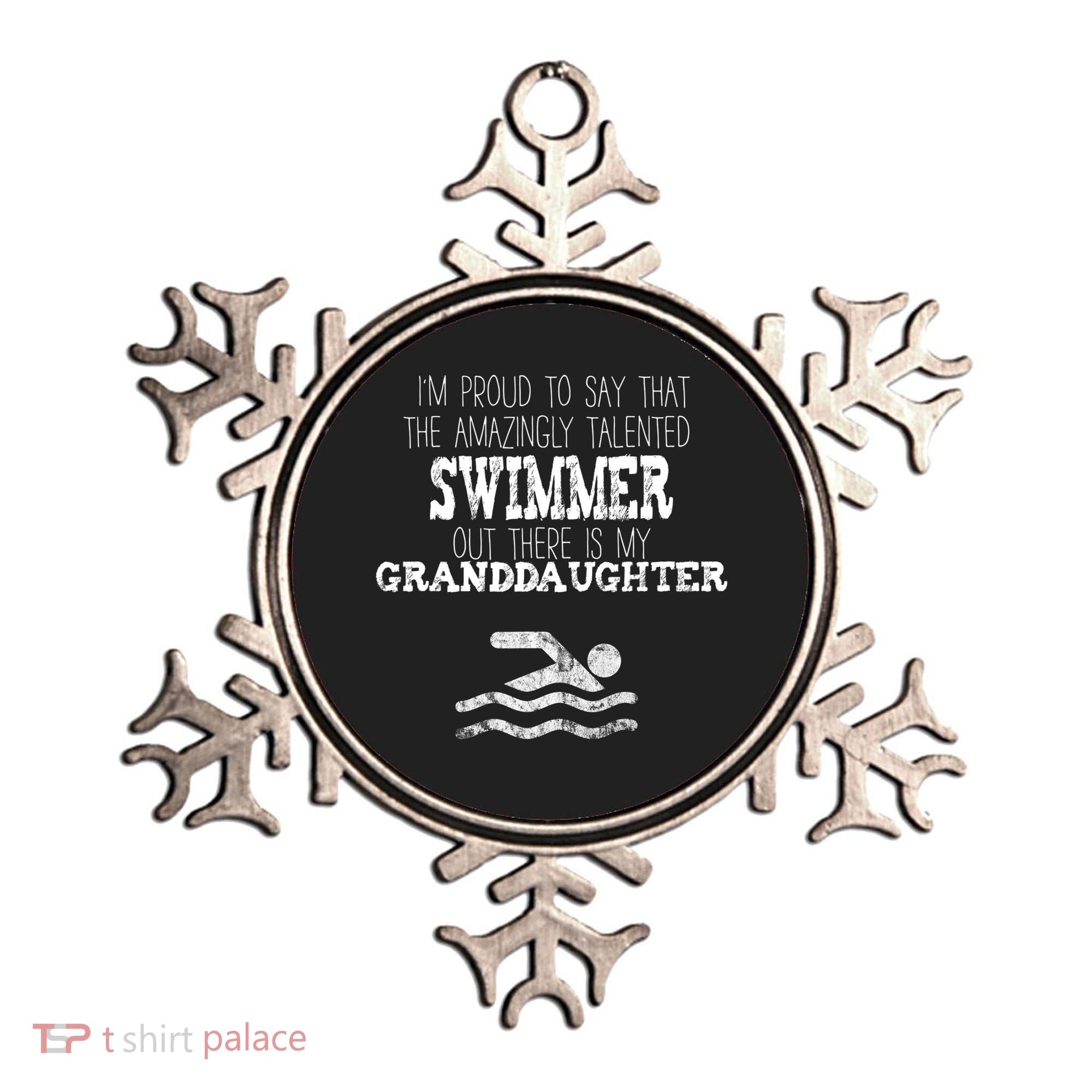 Proud Of Talented Swimmer Granddaughter Ornament