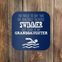 Proud Of Talented Swimmer Granddaughter Coaster thumb 0