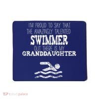 Proud Of Talented Swimmer Granddaughter Mousepad thumb 0