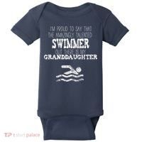 Proud Of Talented Swimmer Granddaughter Baby Bodysuit thumb 0