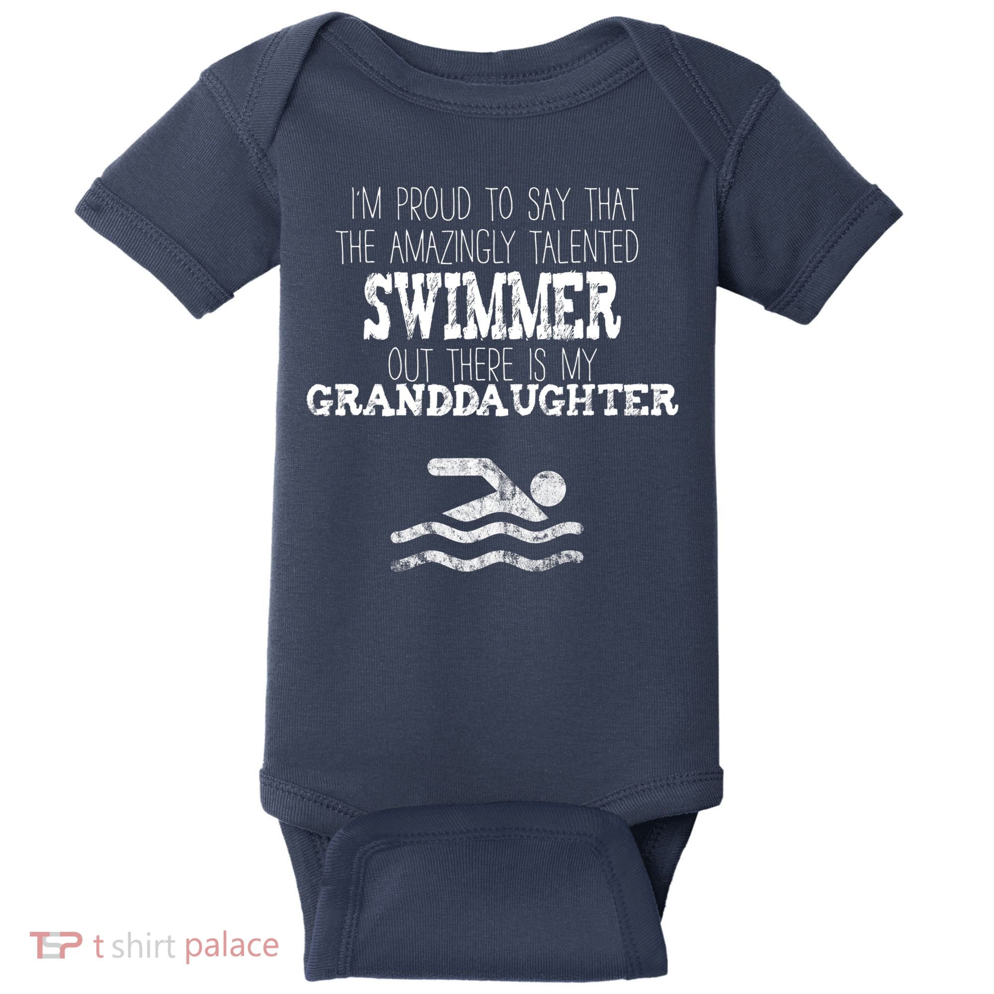 Proud Of Talented Swimmer Granddaughter Baby Bodysuit
