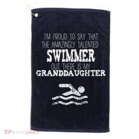 Proud Of Talented Swimmer Granddaughter Golf Towel thumb 0