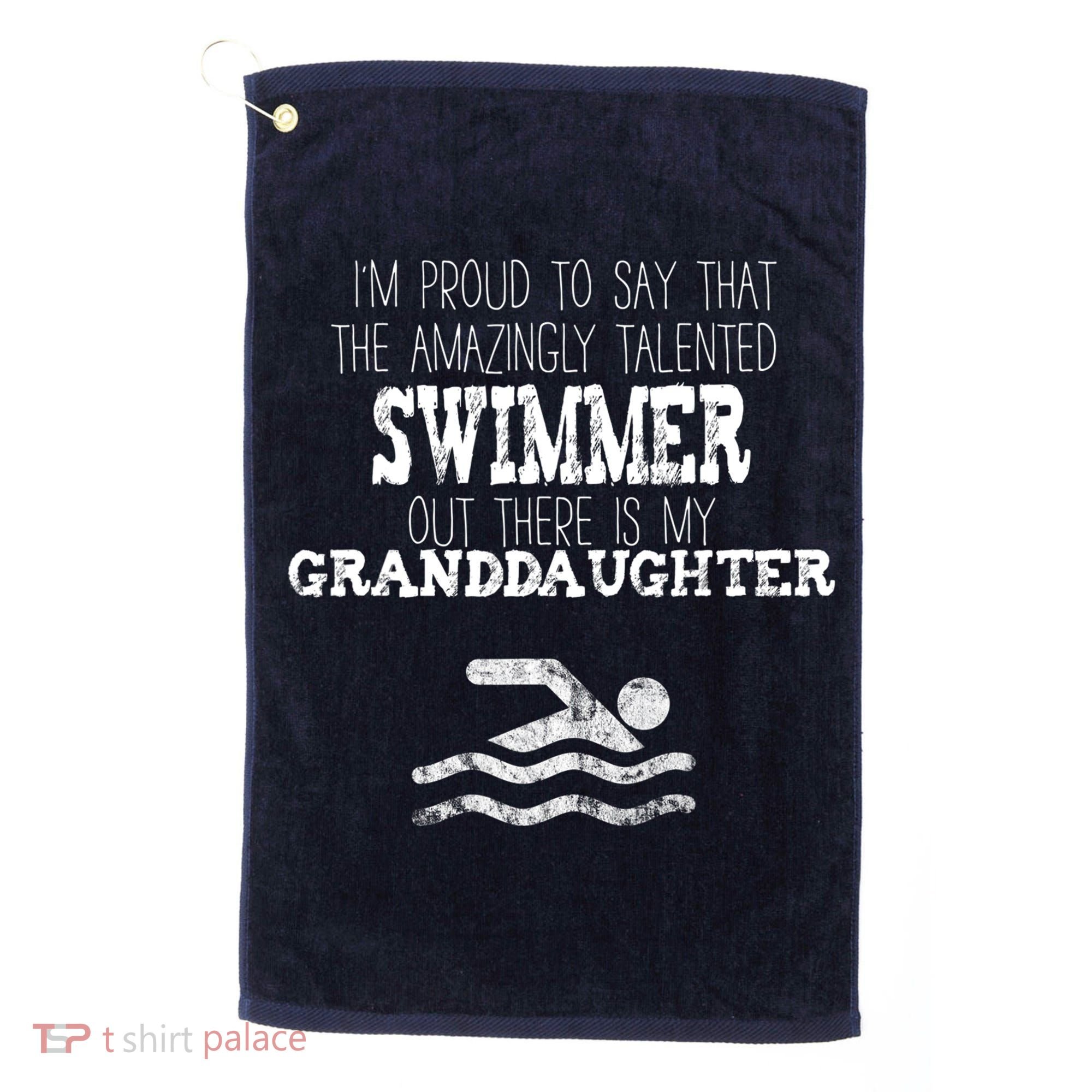 Proud Of Talented Swimmer Granddaughter Golf Towel