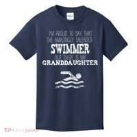 Proud Of Talented Swimmer Granddaughter Kids T-Shirt thumb 0