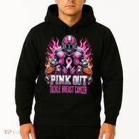 Pink Out Tackle Breast Cancer Awareness Football Hoodie thumb 2
