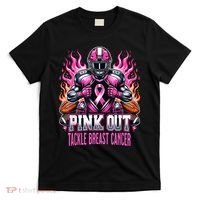 Pink Out Tackle Breast Cancer Awareness Football T-Shirt thumb 0