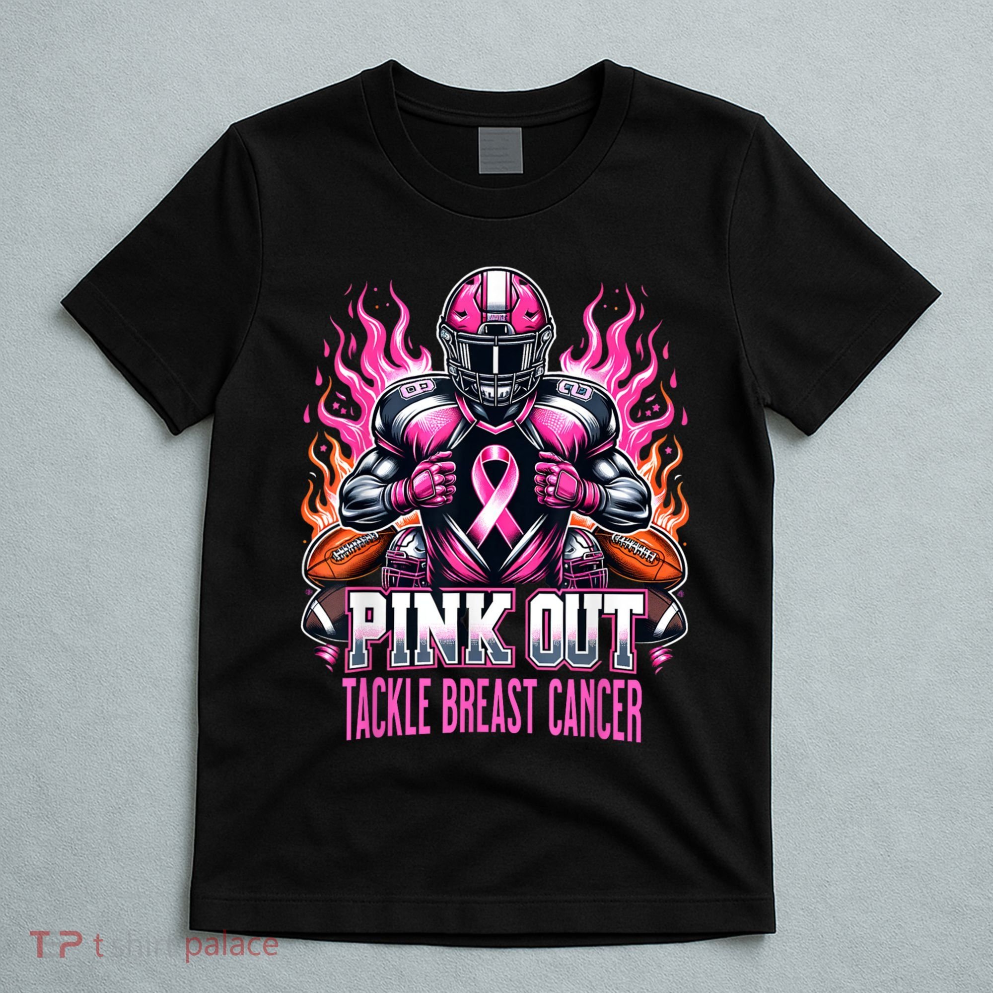 Pink Out Tackle Breast Cancer Awareness Football T-Shirt