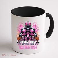 Pink Out Tackle Breast Cancer Awareness Football Coffee Mug thumb 1
