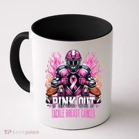 Pink Out Tackle Breast Cancer Awareness Football Coffee Mug thumb 0